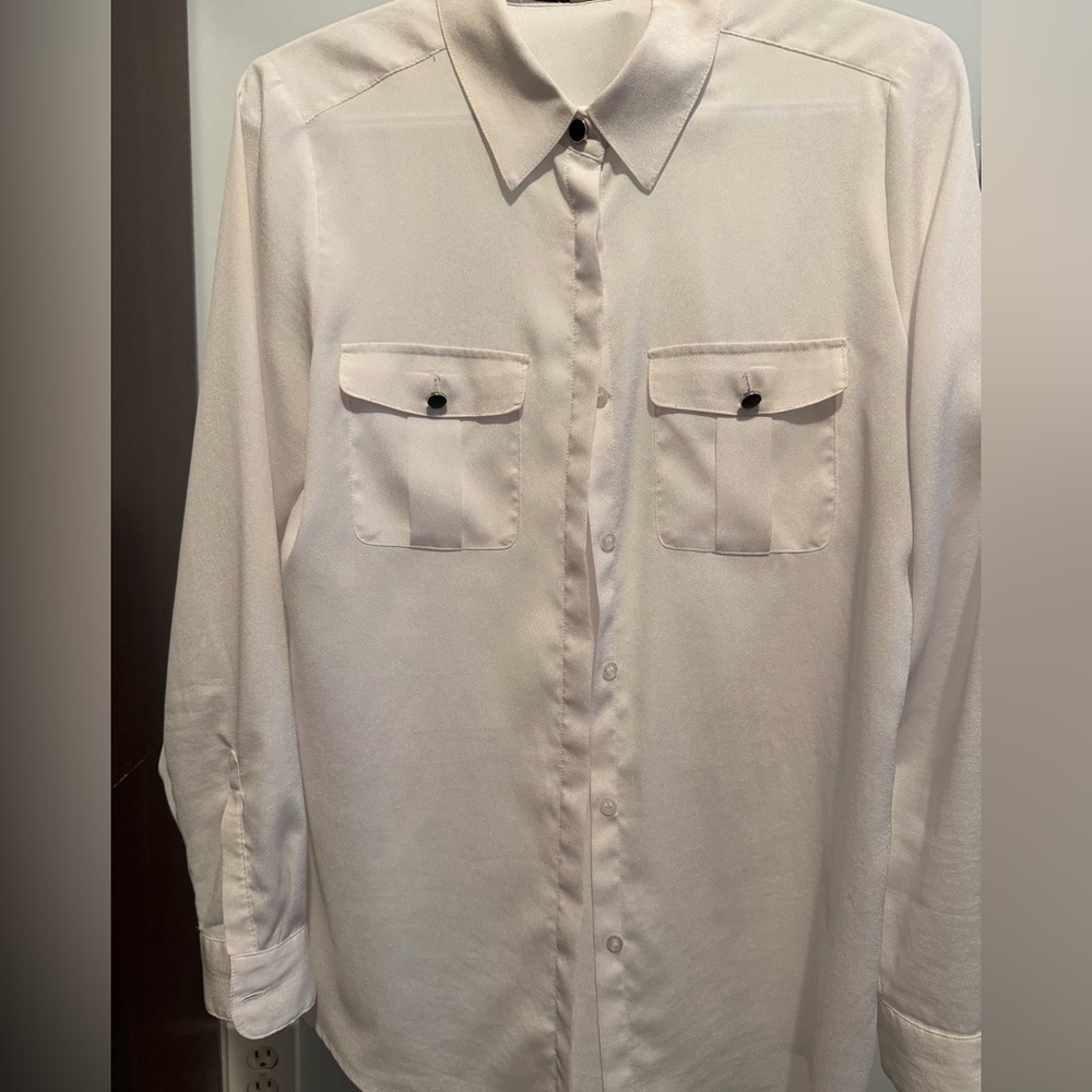 Karl Lagerfeld Cream Satin Top